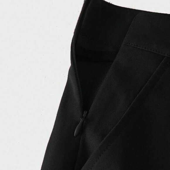 Black Elegant Women's High Waist Flared Pants - Picture 7 of 8